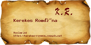 Kerekes Romána névjegykártya