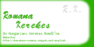 romana kerekes business card
